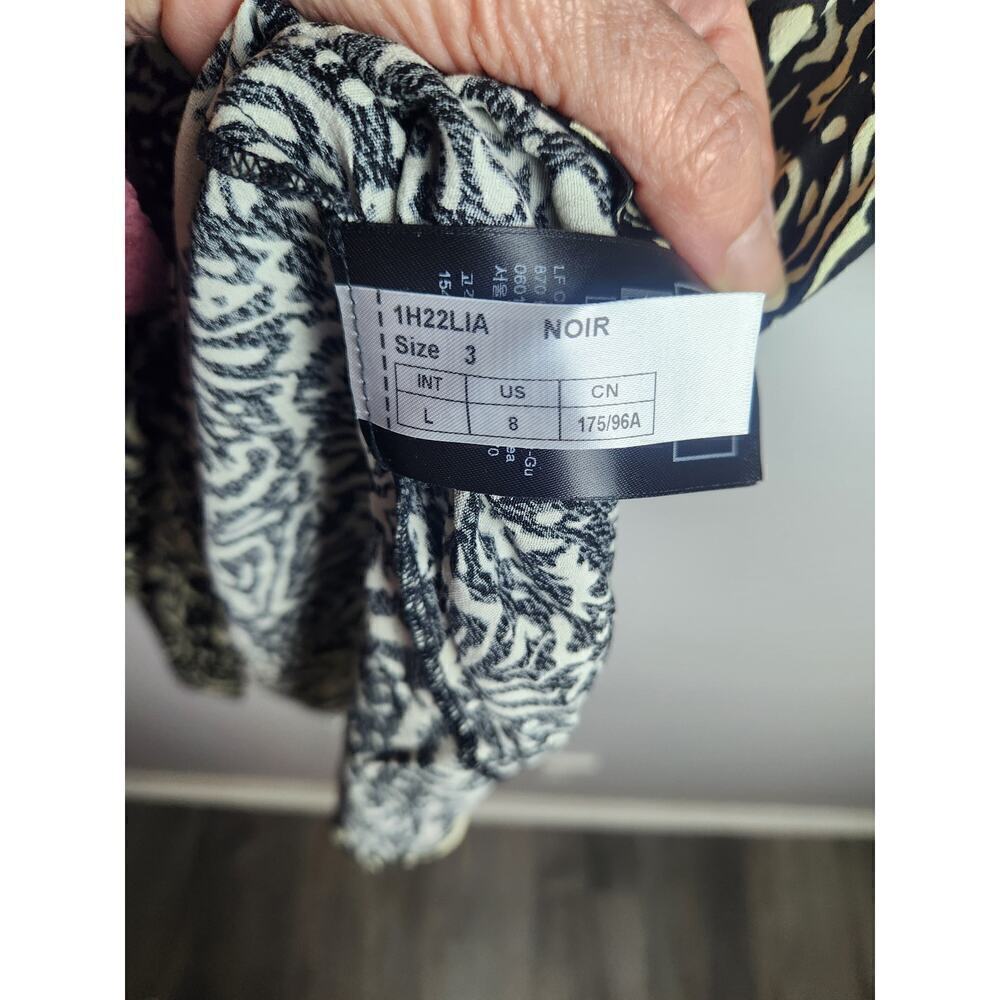 BA&SH Lia printed pleated crepe mini dress sz 8 3/4 sleeve beachy festival boho - Picture 9 of 12